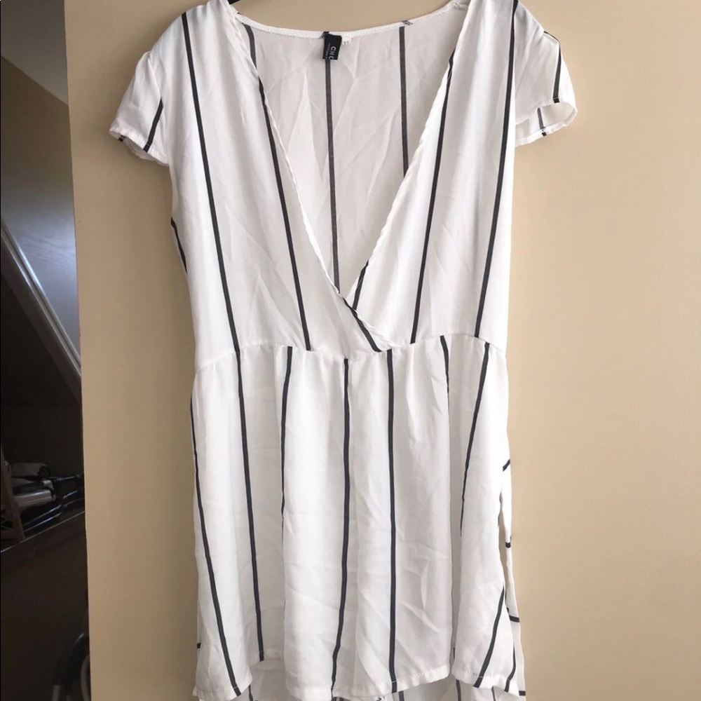 Striped Lowcut Romper